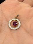 Art Deco 9CT Gold White Enamel Garnet Pendant