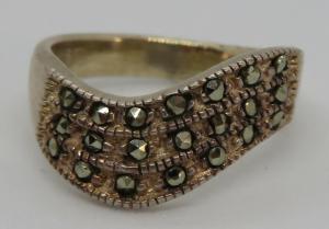 Art Deco Sterling Silver Marcasite Vintage Ring