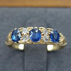 18ct Gold Sapphire and Diamond Antique Ring