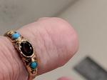Victorian 9ct Gold Turquoise and Garnet Ring