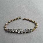 Edwardian Silver Moonstone Bracelet with Gold Overlay