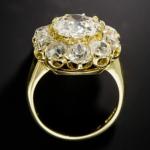 Cushion Cut Diamond Antique Cluster Engagement Ring