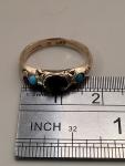 Victorian 9ct Gold Turquoise and Garnet Ring