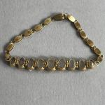 Edwardian Silver Moonstone Bracelet with Gold Overlay