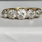 18ct Gold & Platinum Diamond Five Stone Ring