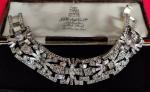 Art Deco Square Crystal Cocktail Bracelet in Silver