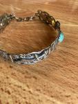 1920s Turkish Silver Elephant Turquoise Bracelet Vintage