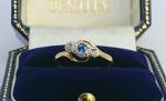 Diamond and Sapphire Trilogy Ring in 18ct Gold