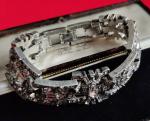 Art Deco Square Crystal Cocktail Bracelet in Silver