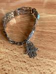 1920s Turkish Silver Elephant Turquoise Bracelet Vintage