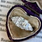 Art Deco Asscher Cut Diamond Engagement Ring