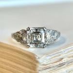 Art Deco Asscher Cut Diamond Engagement Ring