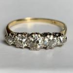 18ct Gold & Platinum Diamond Five Stone Ring