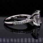 Emerald Moissanite Antique Engagement Ring in White Gold