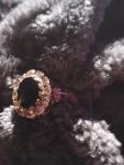 Antique 1.5ct Black Sapphire Diamond Engagement Ring