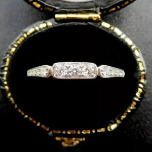 Vintage 14K White Gold Stackable Wedding Band