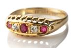 Victorian Ruby and Diamond Engagement Ring in 18k Gold