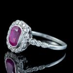 Edwardian Ruby and Diamond Cluster Ring