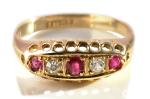 Victorian Ruby and Diamond Engagement Ring in 18k Gold