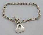 Vintage Art Deco Sterling Silver Heart Bracelet