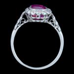 Edwardian Ruby and Diamond Cluster Ring
