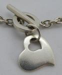 Vintage Art Deco Sterling Silver Heart Bracelet