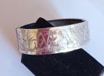 Victorian Engraved Sterling Silver Bird Bangle