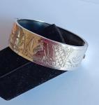 Victorian Engraved Sterling Silver Bird Bangle