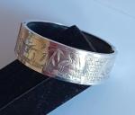 Victorian Engraved Sterling Silver Bird Bangle