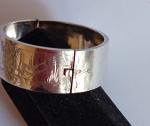 Victorian Engraved Sterling Silver Bird Bangle