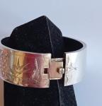 Victorian Engraved Sterling Silver Bird Bangle