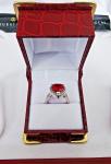 Unique Heart Ruby Anniversary Ring in White Gold