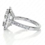 Emerald Cut Moissanite Halo Engagement Ring