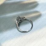 Emerald Moissanite Three-Stone Engagement Ring in White Gold