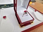 Unique Heart Ruby Anniversary Ring in White Gold