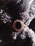 Antique 1.5ct Black Sapphire Diamond Engagement Ring