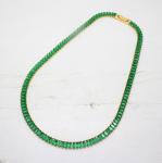 Vintage Green Rhinestone Gold Tennis Necklace