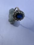 Antique 18ct Gold Sapphire Diamond Cluster Ring
