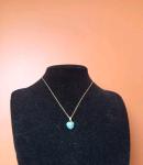 Victorian Heart Necklace with Turquoise & Paste