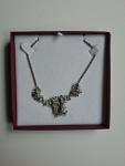 Sterling Silver Antique Figurines Statement Necklace