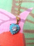 Victorian Heart Necklace with Turquoise & Paste