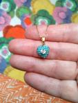 Victorian Heart Necklace with Turquoise & Paste