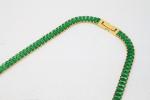 Vintage Green Rhinestone Gold Tennis Necklace