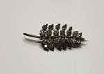 Edwardian Vintage Leaf Rhinestone Brooch