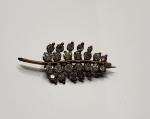 Edwardian Vintage Leaf Rhinestone Brooch