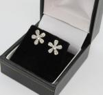 Vintage Art Deco Sterling Silver Flower Earrings