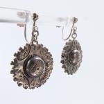 Victorian Silver Drop Earrings with Hollow Design