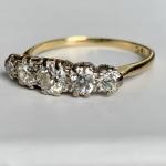 18ct Gold & Platinum Diamond Five Stone Ring