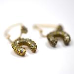 Victorian 9ct Gold Diamante Paste Horse Shoe Earrings