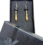 Victorian Whitby Jet Earrings in 9ct Gold